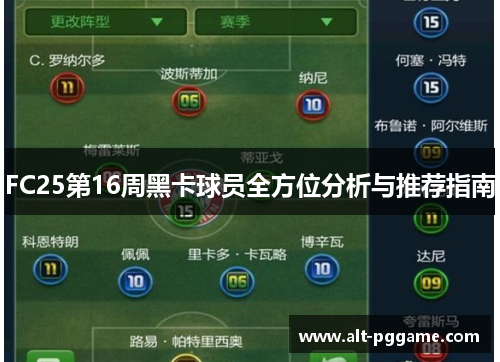 FC25第16周黑卡球员全方位分析与推荐指南